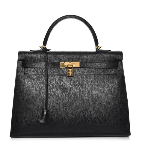 one handle leather hermes|HERMES Box Kelly Sellier 35 Black .